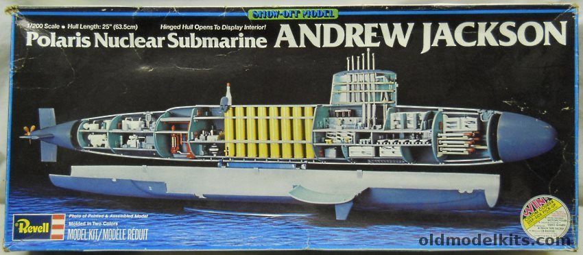 Revell 1/200 USS Andrew Jackson SSBM619 Polaris Submarine - Show-Off Model With Full Interior, H520 plastic model kit